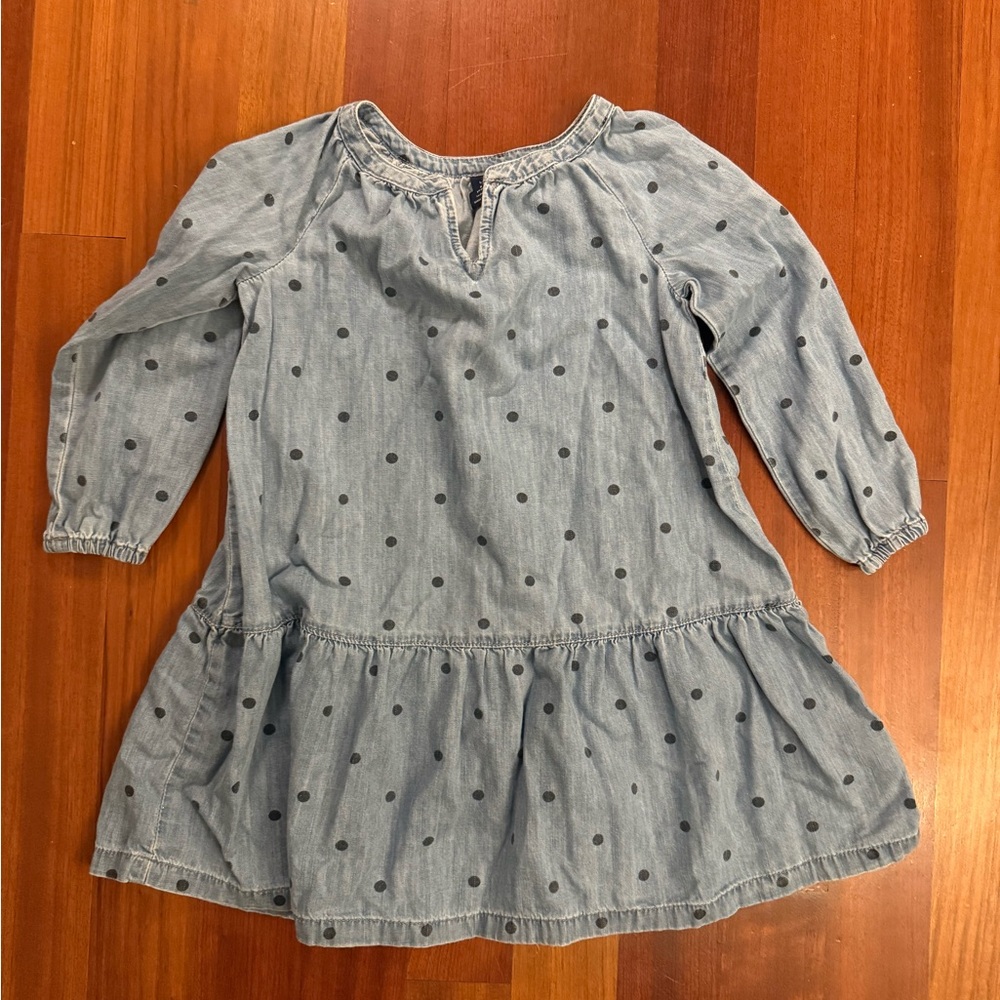 GAP Denim Blue Kids Dress with Dots